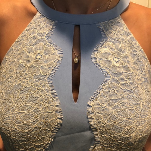 Beautiful blue with cream lace dress - Picture 3 of 10